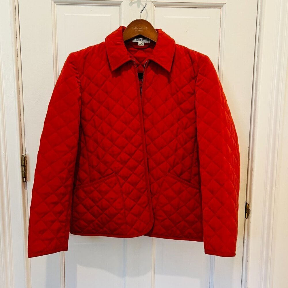 Pendleton Quilted Hunting Shooting Chore Jacket Coat Orange Size Small - Picture 10 of 16